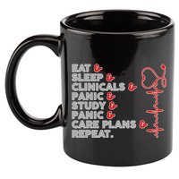 Nurse Eat Sleep Panic Clinicals Repeat 11oz C Handle Ceramic Mug