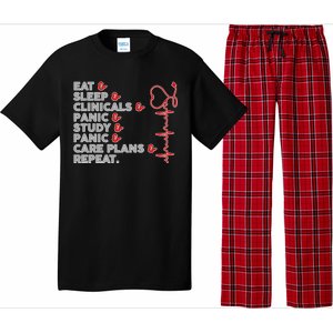 Nurse Eat Sleep Panic Clinicals Repeat Pajama Set