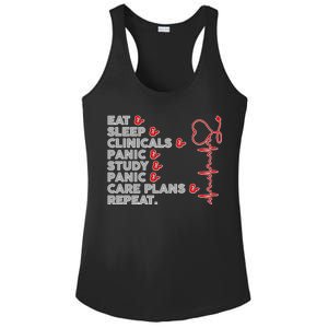 Nurse Eat Sleep Panic Clinicals Repeat Ladies PosiCharge Competitor Racerback Tank