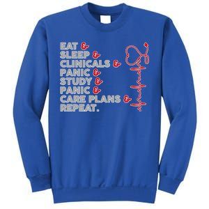 Nurse Eat Sleep Panic Clinicals Repeat Sweatshirt