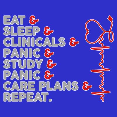 Nurse Eat Sleep Panic Clinicals Repeat T-Shirt