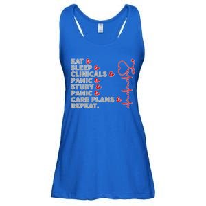 Nurse Eat Sleep Panic Clinicals Repeat Ladies Essential Flowy Tank