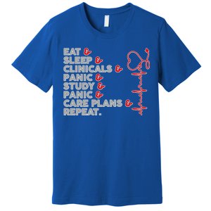 Nurse Eat Sleep Panic Clinicals Repeat Premium T-Shirt