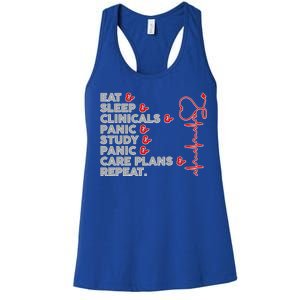 Nurse Eat Sleep Panic Clinicals Repeat Women's Racerback Tank