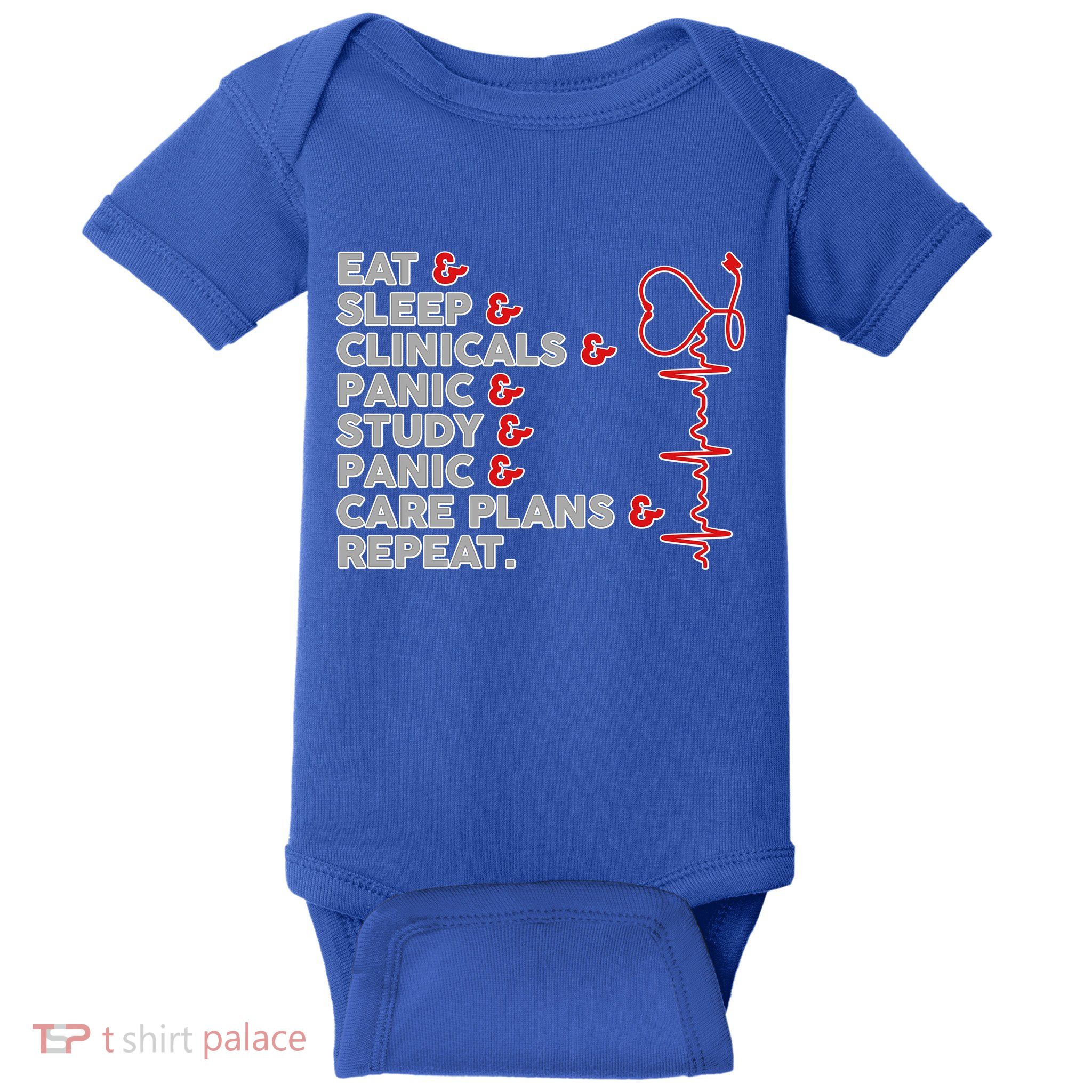 Nurse Eat Sleep Panic Clinicals Repeat Baby Bodysuit