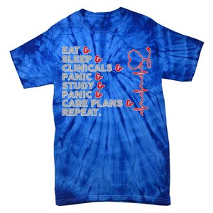 Nurse Eat Sleep Panic Clinicals Repeat Tie-Dye T-Shirt