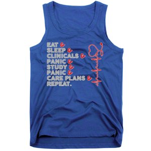 Nurse Eat Sleep Panic Clinicals Repeat Tank Top