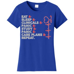 Nurse Eat Sleep Panic Clinicals Repeat Women's T-Shirt