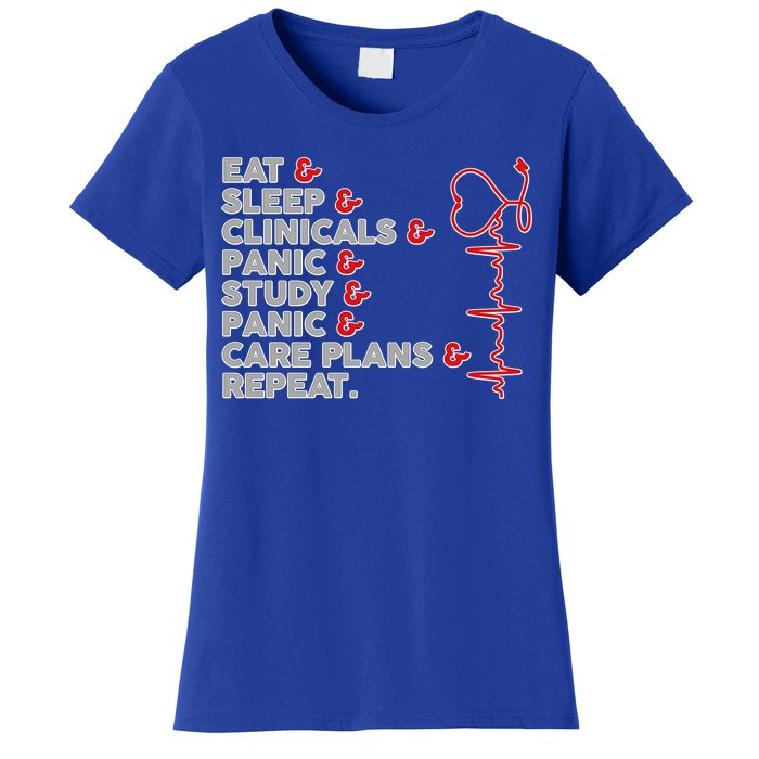 Nurse Eat Sleep Panic Clinicals Repeat Women's T-Shirt