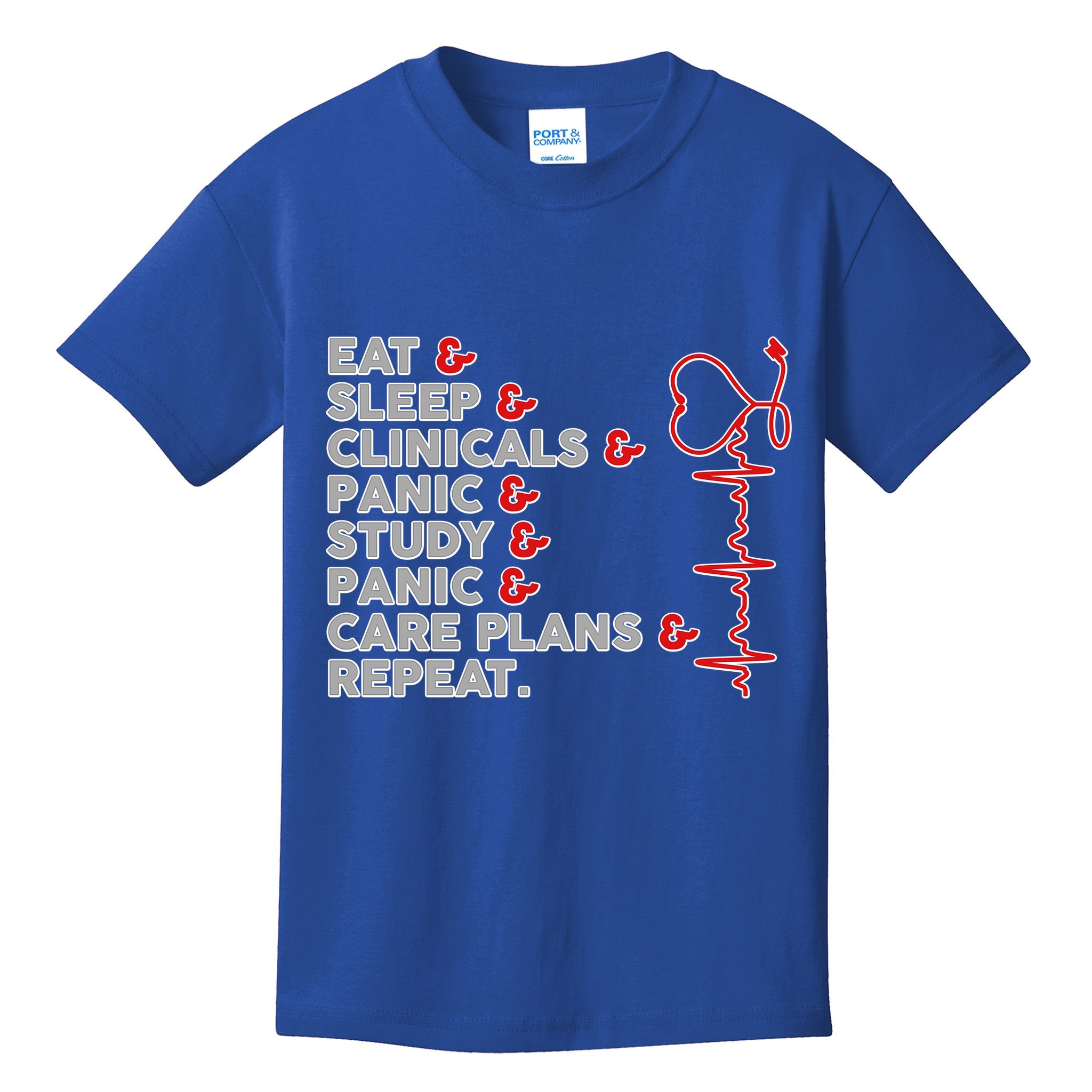 Nurse Eat Sleep Panic Clinicals Repeat Kids T-Shirt