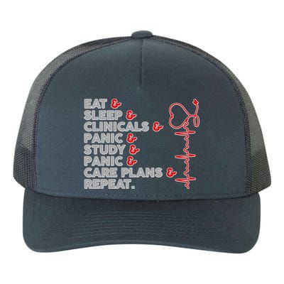 Nurse Eat Sleep Panic Clinicals Repeat Yupoong Adult 5-Panel Trucker Hat