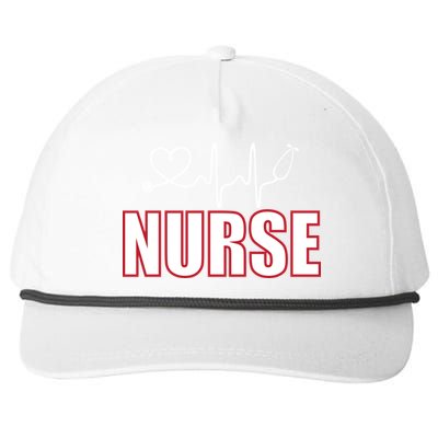 Nurse Heartbeat Logo Snapback Five-Panel Rope Hat