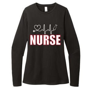 Nurse Heartbeat Logo Womens CVC Long Sleeve Shirt