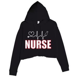 Nurse Heartbeat Logo Crop Fleece Hoodie