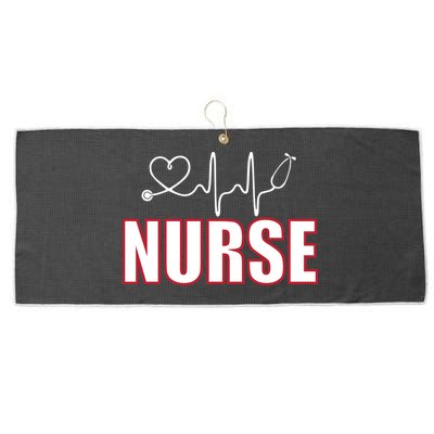 Nurse Heartbeat Logo Large Microfiber Waffle Golf Towel