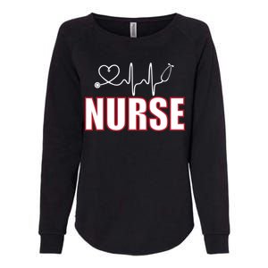 Nurse Heartbeat Logo Womens California Wash Sweatshirt