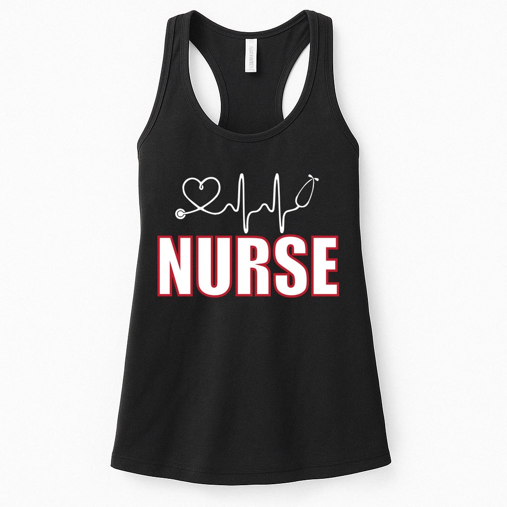 Nurse Heartbeat Logo Womens Tank Top