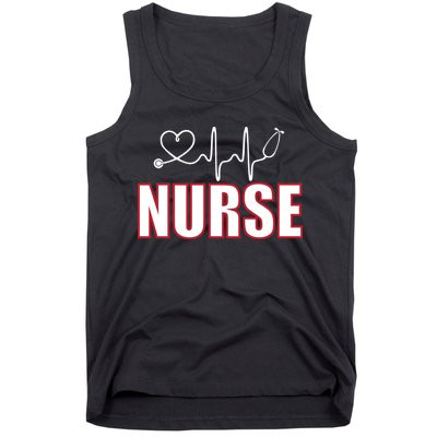 Nurse Heartbeat Logo Tank Top