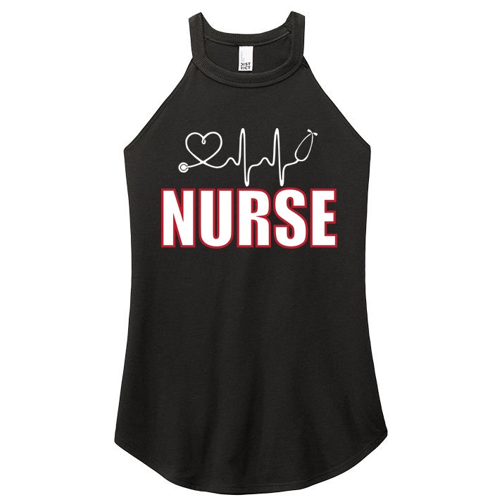 Nurse Heartbeat Logo Women's Perfect Tri Rocker Tank