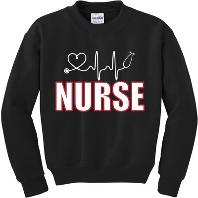 Nurse Heartbeat Logo Kids Sweatshirt