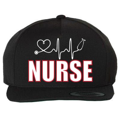 Nurse Heartbeat Logo Wool Snapback Cap