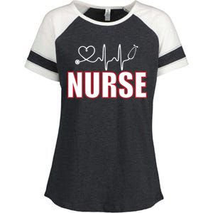 Nurse Heartbeat Logo Enza Ladies Jersey Colorblock Tee