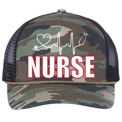 Nurse Heartbeat Logo Retro Rope Trucker Hat Cap