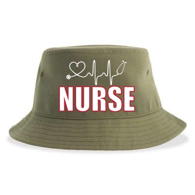 Nurse Heartbeat Logo Sustainable Bucket Hat