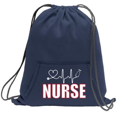 Nurse Heartbeat Logo Sweatshirt Cinch Pack Bag