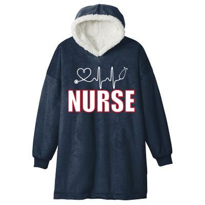 Nurse Heartbeat Logo Hooded Wearable Blanket