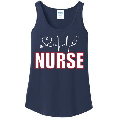 Nurse Heartbeat Logo Ladies Essential Tank