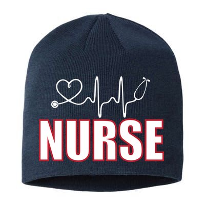 Nurse Heartbeat Logo Sustainable Beanie