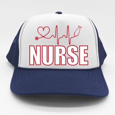 Nurse Heartbeat Logo Trucker Hat