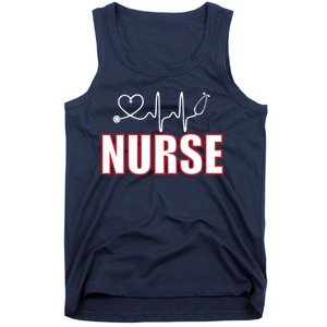 Nurse Heartbeat Logo Tank Top