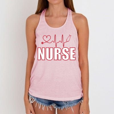 Nurse Heartbeat Logo Women's Knotted Racerback Tank