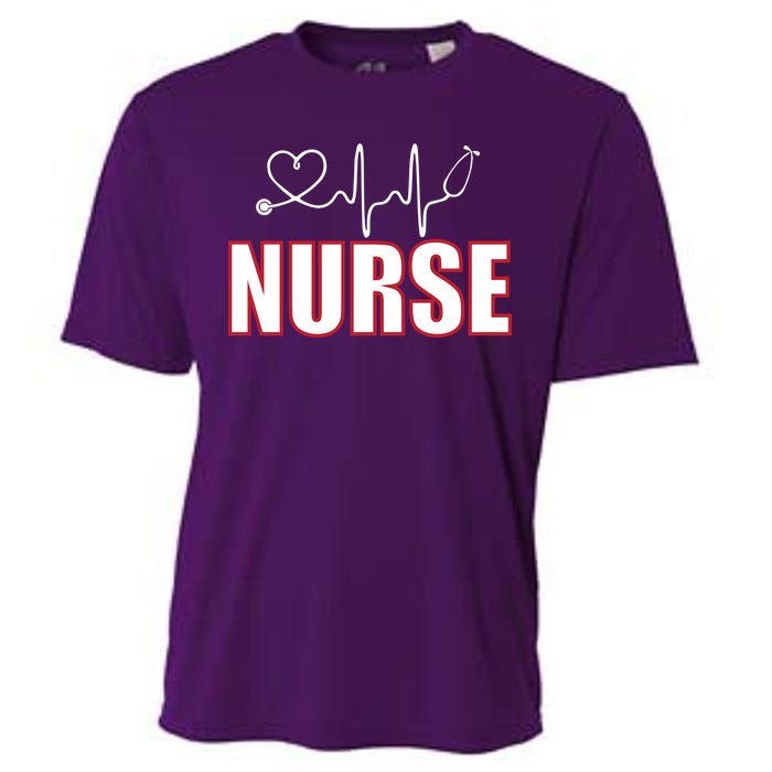 Nurse Heartbeat Logo Cooling Performance Crew T-Shirt