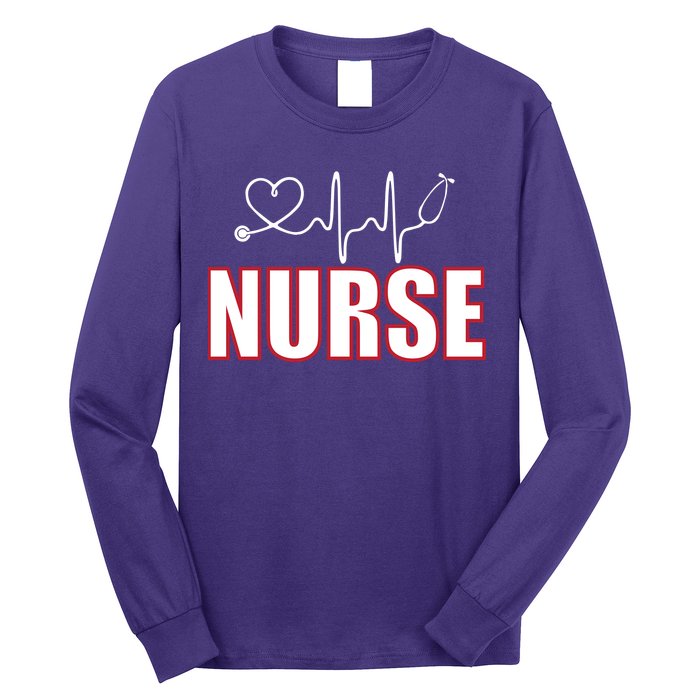 Nurse Heartbeat Logo Long Sleeve Shirt