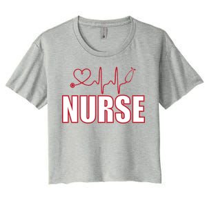 Nurse Heartbeat Logo Women's Crop Top Tee