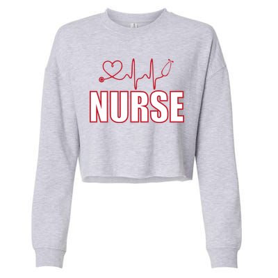 Nurse Heartbeat Logo Cropped Pullover Crew