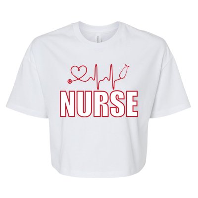 Nurse Heartbeat Logo Bella+Canvas Jersey Crop Tee