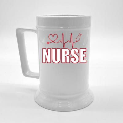 Nurse Heartbeat Logo Beer Stein