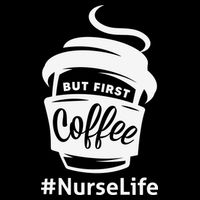 Nurse Life Coffee First Drawstring Bag