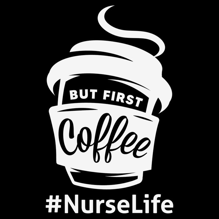 Nurse Life Coffee First Drawstring Bag