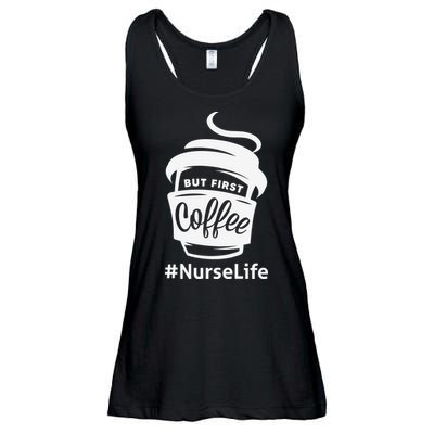 Nurse Life Coffee First Ladies Essential Flowy Tank