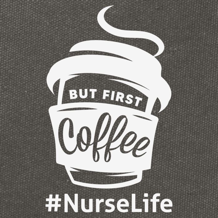 Nurse Life Coffee First Cotton Canvas Backpack
