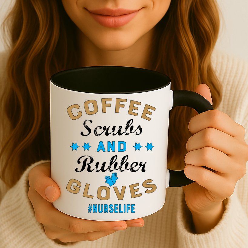 Nurse Life Coffee Scrubs and Rubber Gloves Mug