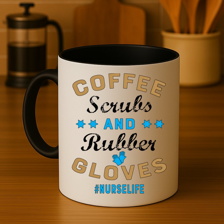 Nurse Life Coffee Scrubs and Rubber Gloves Mug