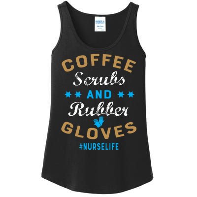 Nurse Life Coffee Scrubs and Rubber Gloves Ladies Essential Tank