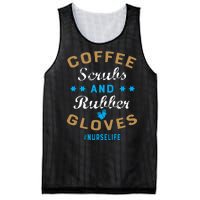 Nurse Life Coffee Scrubs and Rubber Gloves Mesh Reversible Basketball Jersey Tank