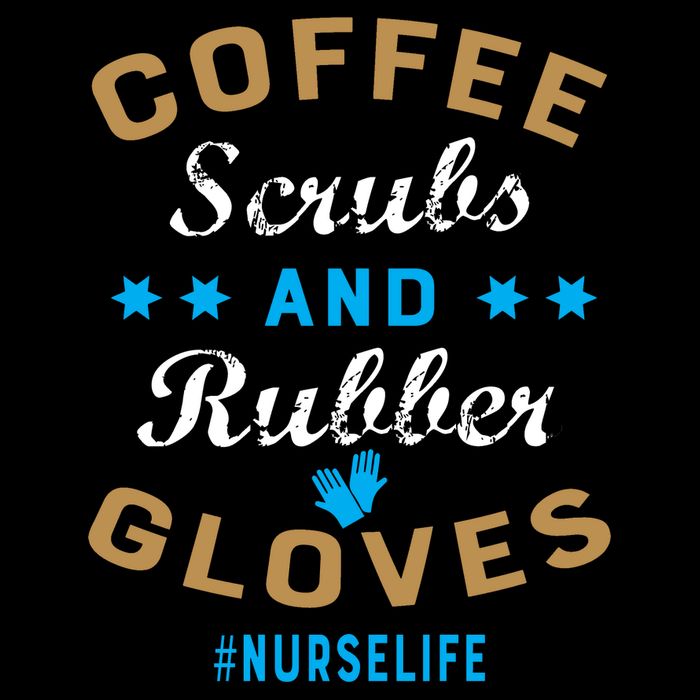 Nurse Life Coffee Scrubs and Rubber Gloves Poster